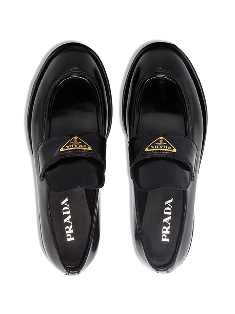 prada chunky plaque loafers|comfortable chunky loafers.